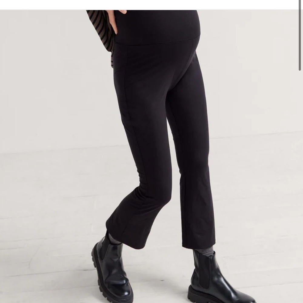Hatch Ultimate Before, During and After Crop Flare Black medium maternity